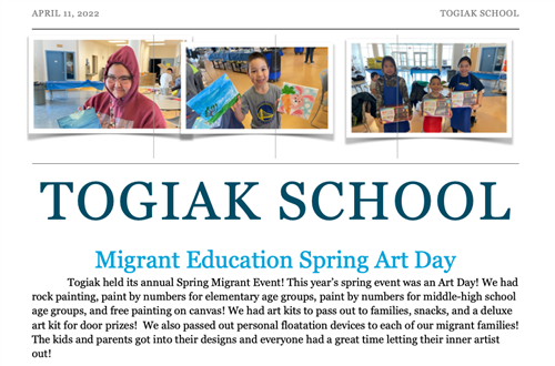screenshot of newsletter